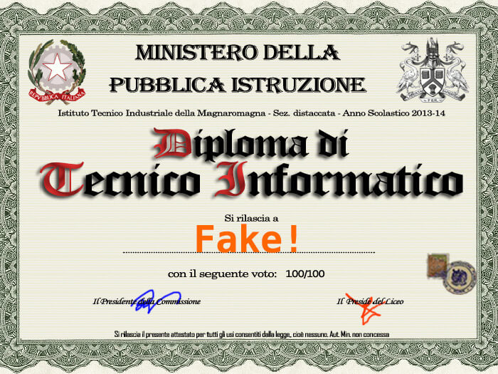 Fake High School Certificates